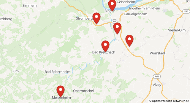 Map showing the locations of this offer