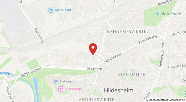 Karte mit den Standorten des Angebots