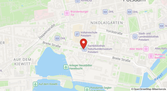 Karte mit den Standorten des Angebots