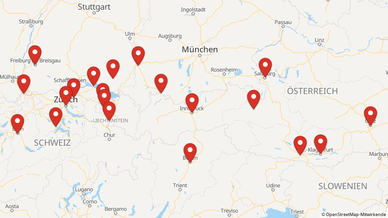 Map showing the locations of this offer