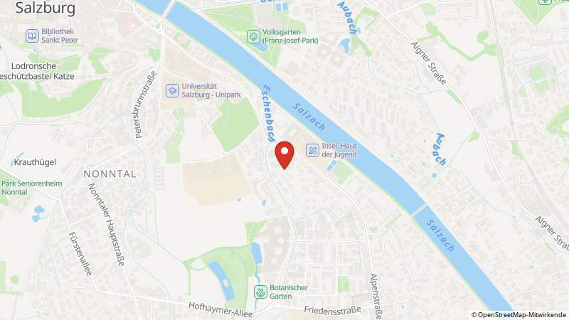 Karte mit den Standorten des Angebots