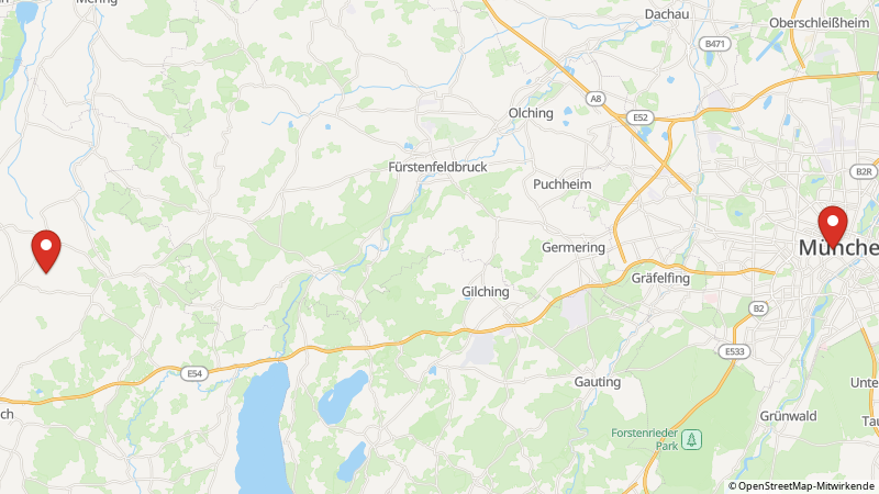 Map showing the locations of this offer