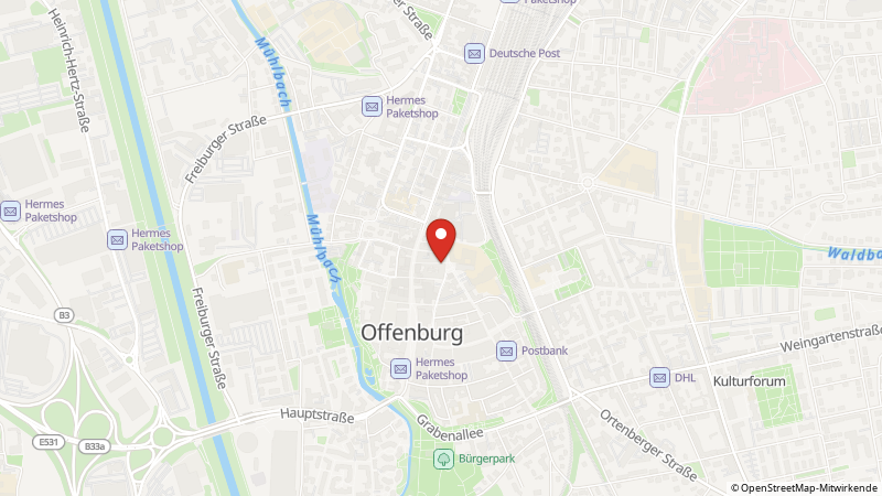 Karte mit den Standorten des Angebots