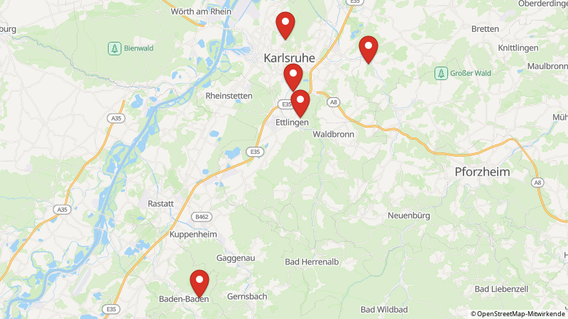 Map showing the locations of this offer
