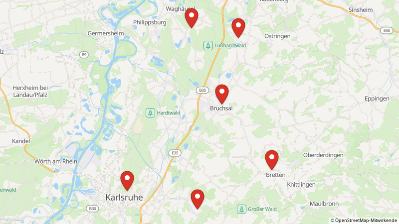 Map showing the locations of this offer