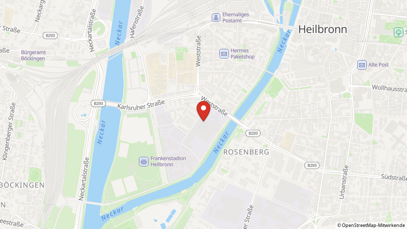 Karte mit den Standorten des Angebots