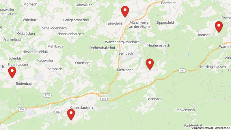Map showing the locations of this offer