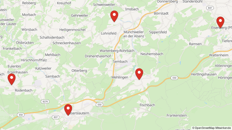 Map showing the locations of this offer