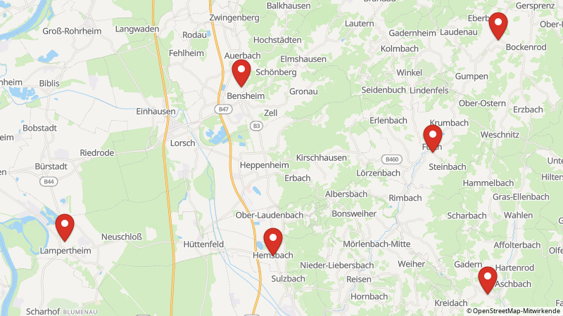 Map showing the locations of this offer