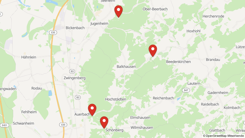 Map showing the locations of this offer