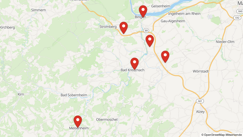 Map showing the locations of this offer