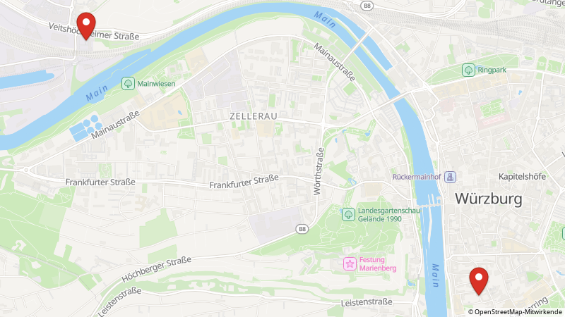 Map showing the locations of this offer
