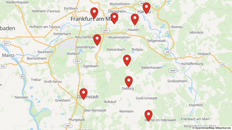 Map showing the locations of this offer