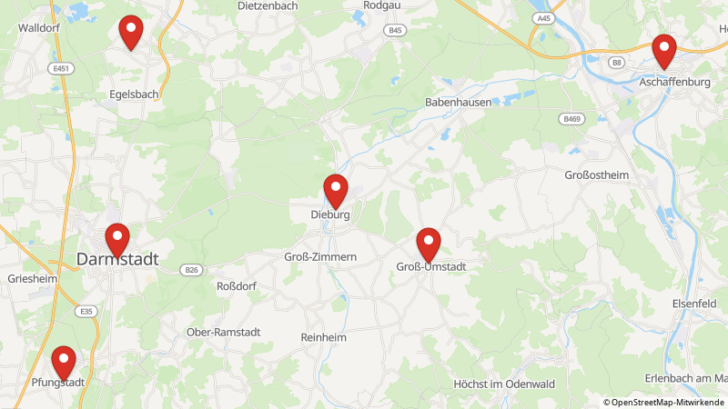 Map showing the locations of this offer