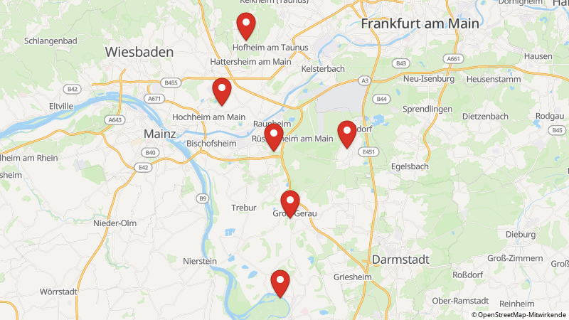 Map showing the locations of this offer