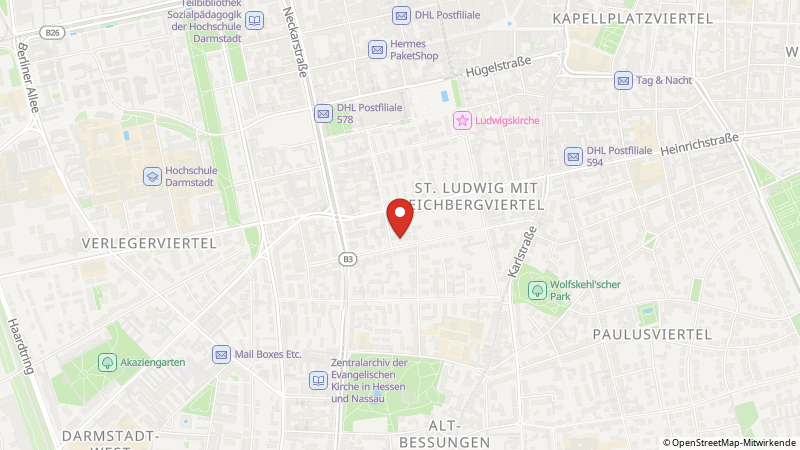 Map showing the locations of this offer