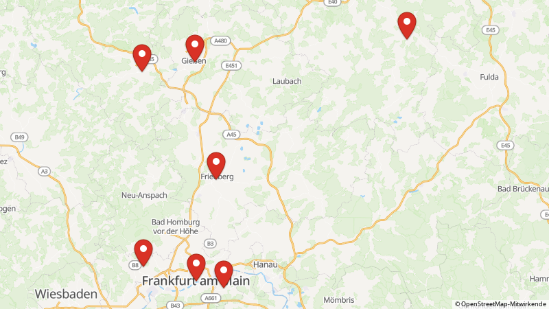 Map showing the locations of this offer