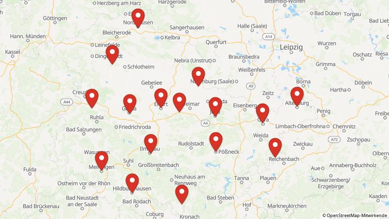 Map showing the locations of this offer