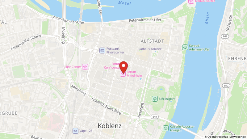 Karte mit den Standorten des Angebots