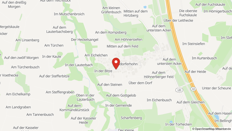Karte mit den Standorten des Angebots