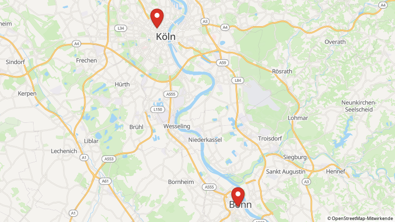 Map showing the locations of this offer