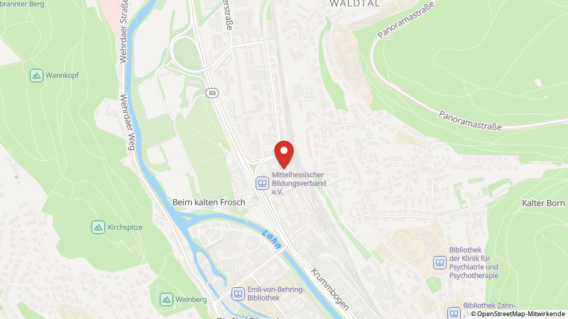 Karte mit den Standorten des Angebots