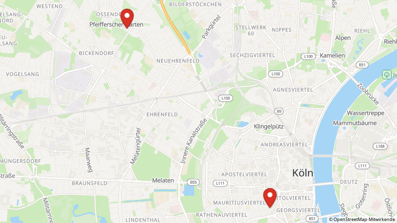 Map showing the locations of this offer