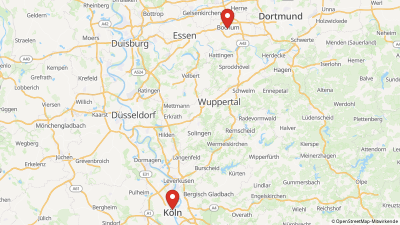Map showing the locations of this offer