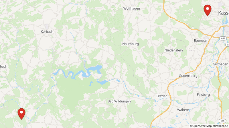 Map showing the locations of this offer