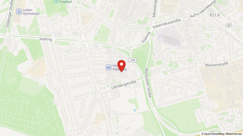 Karte mit den Standorten des Angebots