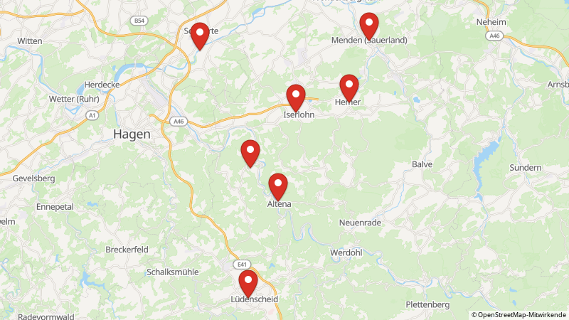 Map showing the locations of this offer
