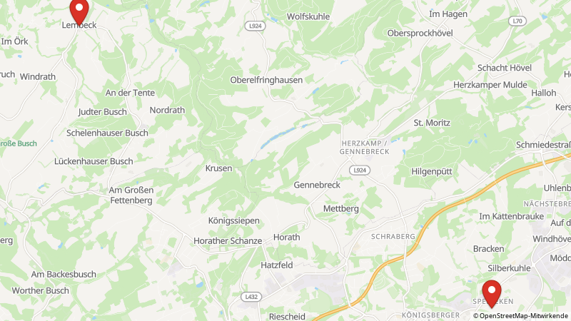 Map showing the locations of this offer