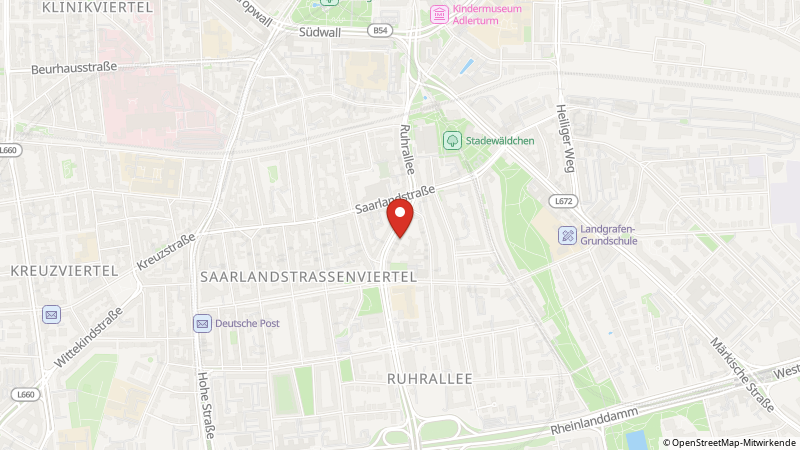 Karte mit den Standorten des Angebots
