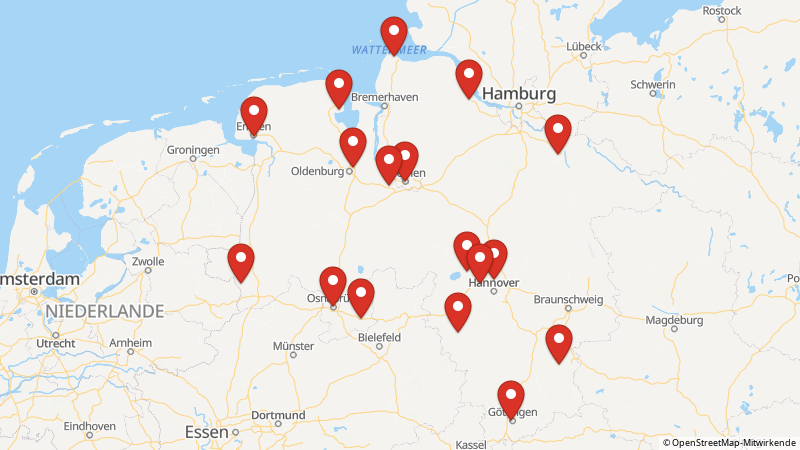 Map showing the locations of this offer