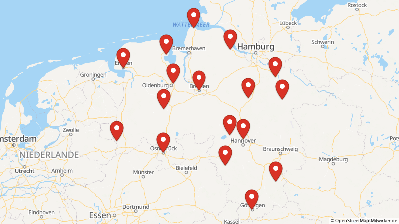 Map showing the locations of this offer