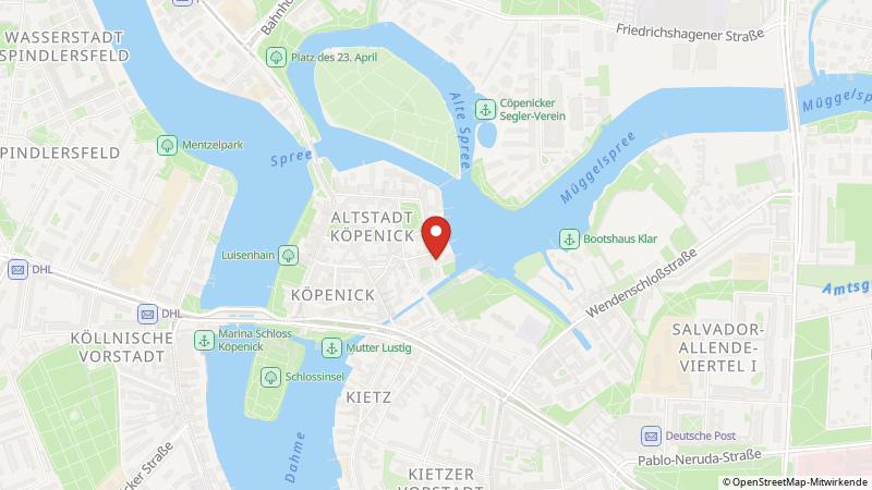 Karte mit den Standorten des Angebots
