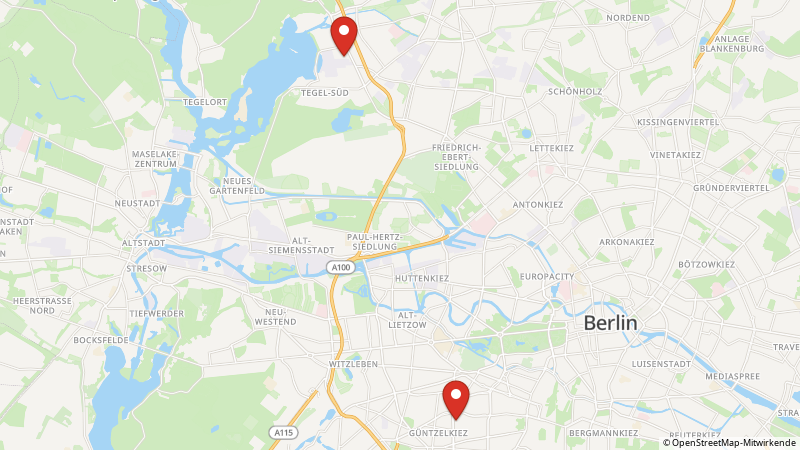 Map showing the locations of this offer