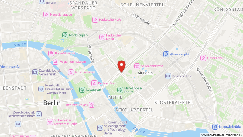 Karte mit den Standorten des Angebots
