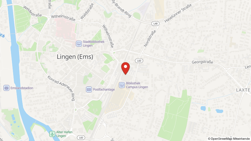 Karte mit den Standorten des Angebots