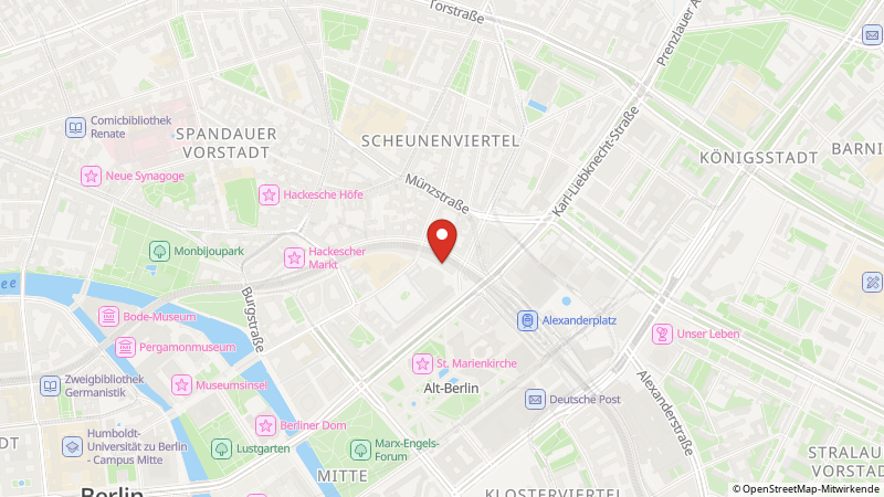 Karte mit den Standorten des Angebots
