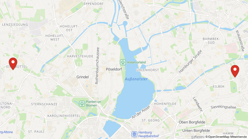 Map showing the locations of this offer